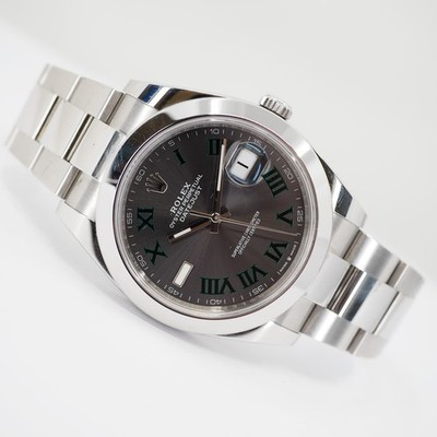 ROLEX DATEJUST 41 WIMBLEDON EDELSTAHL 126300 BOX & PAPIERE AUS 10/2024