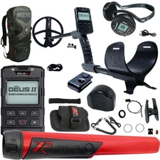 XP DEUS II Fast Multi Frequency Metal Detector with 9" Coil, MI-6,  & Backpack
