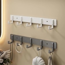 Wall Mounted Coat Hook Rack Aluminum 3-7 Hooks Clothes Towel Holder Hanger