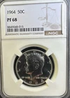 1964 Kennedy Half Dollar 50C Proof PF68 NGC Silver 0.9 PH Accented Hair