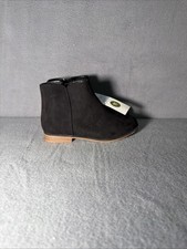 Cat Jack Black Faux Suede Ankle Boots Size 11 Side Zip Penelope NWT