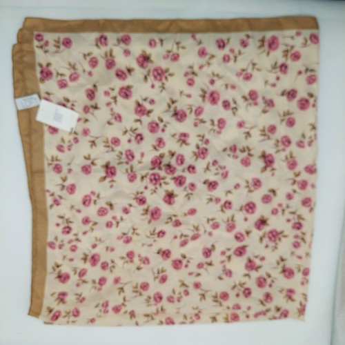 Loft hellbraun rosa Blumen Schal quadratisch 34" LESEN Made in Italy - Bild 4 von 7