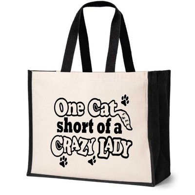 Eine Katze kurze Tragetasche Katzenliebhaber Geschenk Damen Canvas Shopper