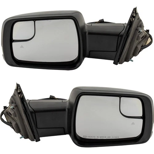 Mirrors For 2019-2022 Ram 1500 Pair Power Heated Power Folding Turn Signal Black