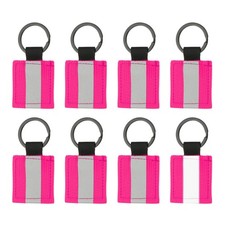 8 Pcs Reflective Keychain,Reflective Strips Safety Pendants for Backpack,Pink
