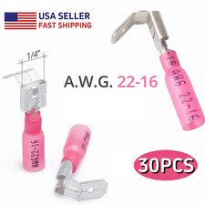 30PCS 22-16AWG Wire Heat Shrink Piggyback Quick Disconnect Spade Connector 1/4"