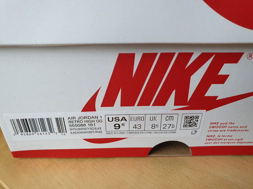NEU Nike Air Jordan 1 Retro High Og Heritage 43 US 9,5 555088-161 Ovp - Bild 10 von 10
