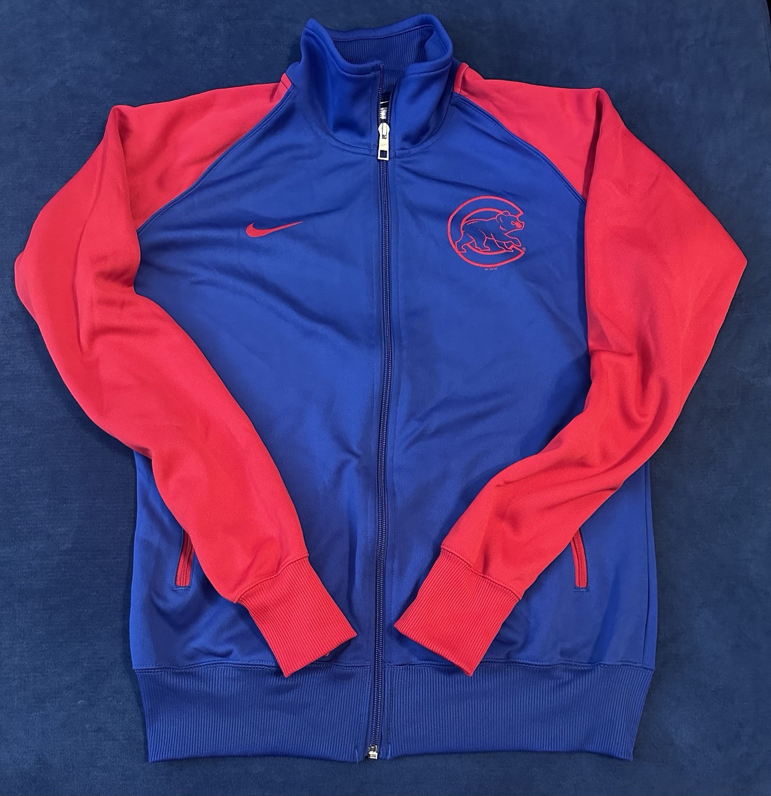 SACAI X NIKE Nike Chicago Cubs Giacca con zip blu e rossa Donna Large Blu