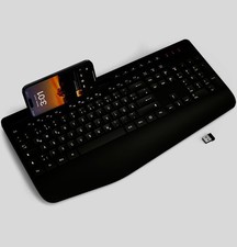Black Wireless Keyboard and Mouse Combo KC213D- Phone Holder  Wrist Rest
