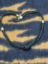 CABI Leather and gold tone Knotted  necklace