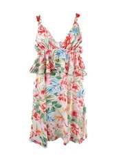 Lucky Brand Women's Printed Ruffle Swing Dress Swim Cover-Up