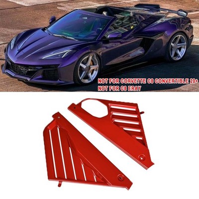 2PCS Red Engine Covers Engine Bay Panel Trim Cover For Corvette C8 Z51 Stingray