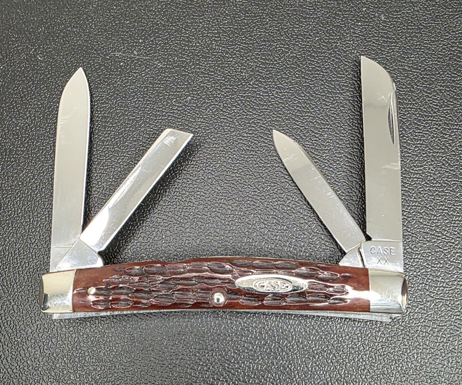 1940 - 64 CASE DOUBLE X ERA 64052 JIGGED RED BONE MEDIUM CONGRESS KNIFE