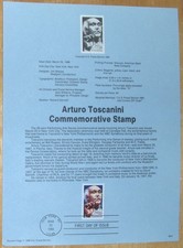 US 25¢ stamp SC#2411 ARTURO TOSCANINI Souvenir Page 1989.