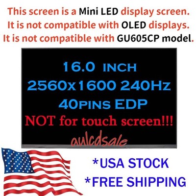 For Asus ROG Zephyrus M16 GU604V GU604VY-XS97 LED Display LCD Screen 16.0'' 240HZ