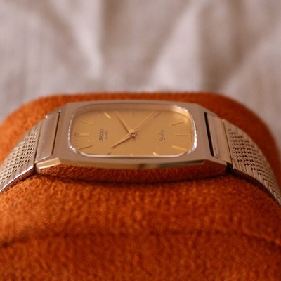 Vintage Seiko Dolce Tungsten Carbide Square Mens Watch - 7731-5100