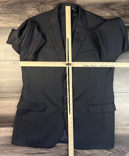 Brooks Brothers 1818 Men 42R Gray/Black Woven Fitzgerald Saxxon Wool Coat Blazer - Picture 3 of 15
