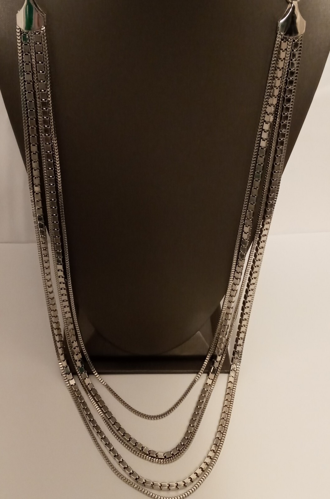 Chico's Silver Tone Multi Chain Statement Necklac… - image 4