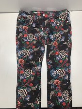 Anthropologie Pilcro Letter Press Mid Rise Skinny Jeans Size 31 Floral Flowers
