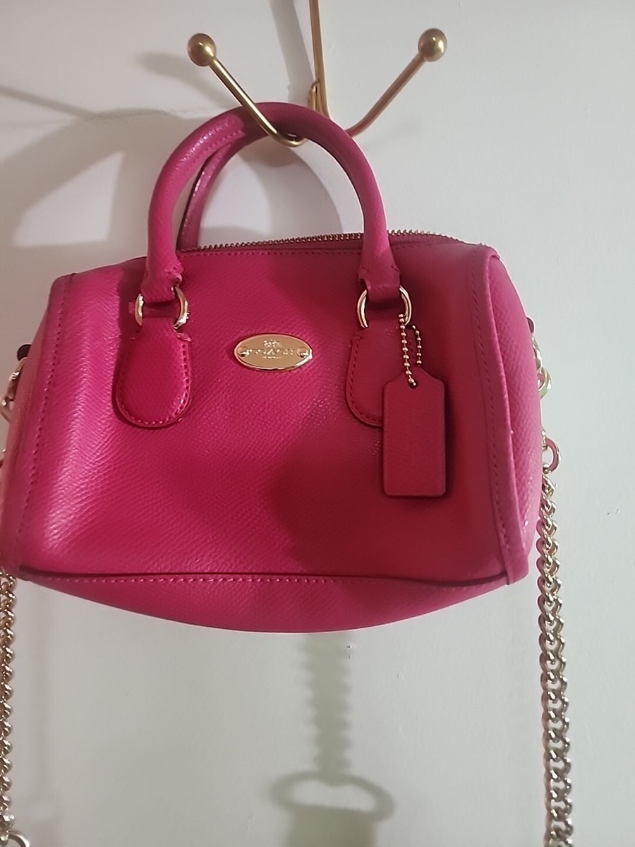 Women's Coach Mini Baby Bennett Pink Leather Satchel/ Crossbody