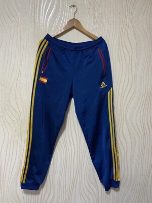 SPAIN 2012 2013 FOOTBALL SOCCER TRACK PANTS ADIDAS X18114 sz M MEN BLUE 