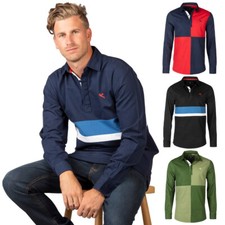 Mens Deck Shirt Rugby Cotton Shirts Deckshirt Long Sleeve Sweatshirt Rydale