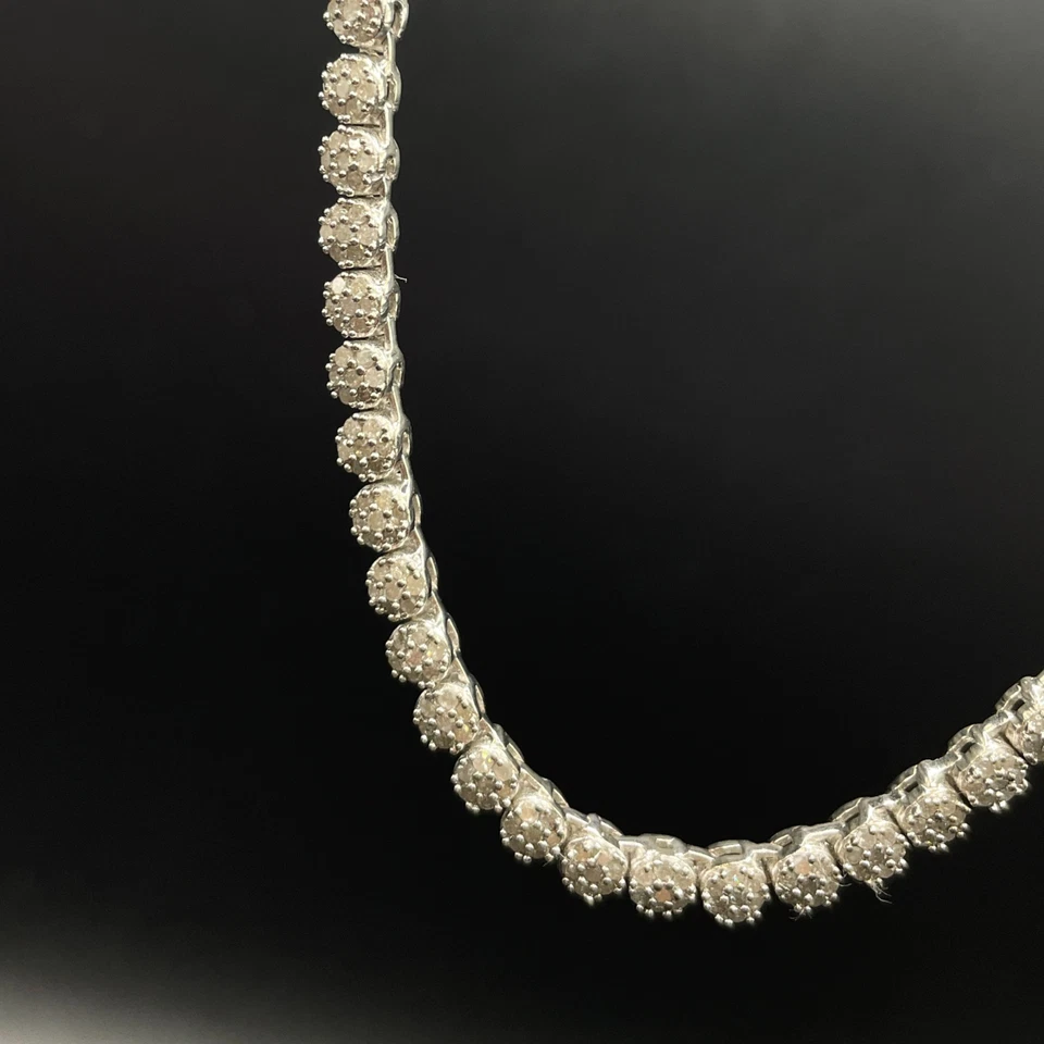1.33ct Natural Diamond in Platinum Overlay Sterling Silver Bezel Necklace - Image 4 of 4