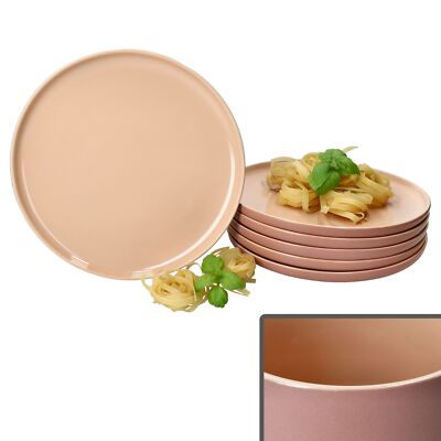 Ritzenhoff 6x Jasper Speiseteller Ø25,4cm Puder Steingut 6 Personen Essteller