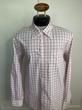 Brooks Brothers XL Red Check REGENT Fit Long Sleeve Dress Shirt Cotton Blend