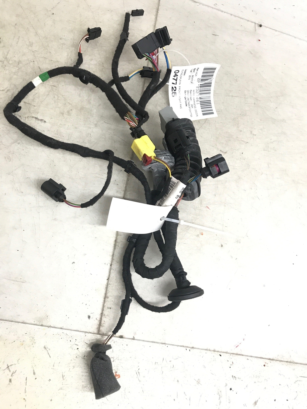 2013 - 2019 BENTLEY FLYING SPUR FRONT RIGHT DOOR WIRING HARNESS 4W1971121C OEM