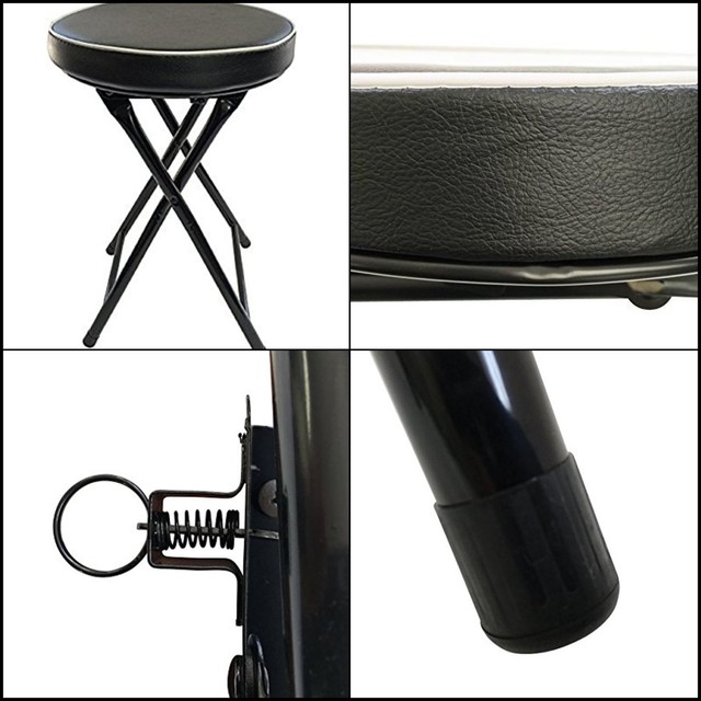 Portable Folding Outdoor Beach Picnic Camping Stool 18" Black Chair PADDED Seat  eBay
