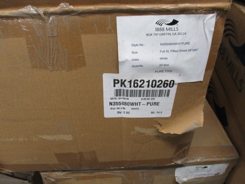 2 EA FULL XLONG WHITE FITTED SHEET 350 CT 100% SUPIMA COTTON 1888 MILLS 54x 80 - Picture 4 of 4
