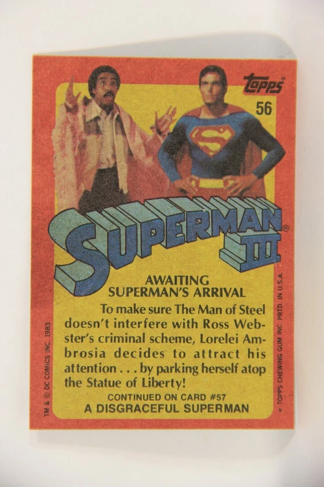 Superman 3 Topps 1983 Trading Card #56 Awaiting Superman's Arrival ENG L019121 - Image 2 of 2