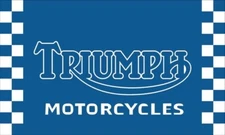 Triumph Motorcycles Racing Checkered 3x5 Ft Flag Banner Garage Man Cave