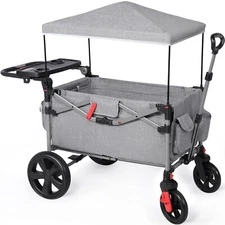 EVER ADVANCED Foldable Wagons for Two Kids & Cargo, Collapsible Folding Strol...