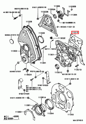 Genuine Hilux LN171 LN170 LN167 LN166 3L 5L 2L Timing Gear Cover Case Gasket - Picture 15 of 20
