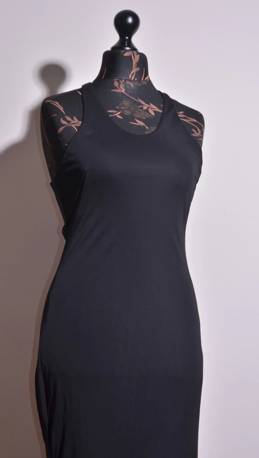 Maxi abito lungo T by Alexander Wang nero in rete chevron supporto con pannello taglia M