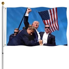 Trump 2024 Flag Shooting Makes Me Stronger Banner with 2 Grommets 3x5 Ft