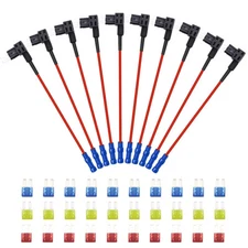 10 Pack MICRO2 Car Add-A-Circuit Fuse Tap Holder Blade Style ATR APT 10A 15A 20A
