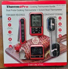 BRAND NEW ThermoPro Cooking Thermometer Bundle LCD, Alarm, Preset Temp, 500 FT