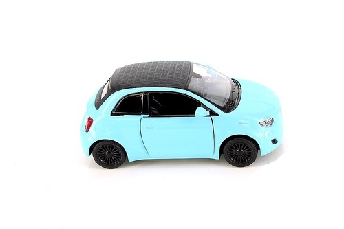 5440DY BY KINSMART New Fiat 500 1/28 Scale Diecast Model - Blue Color - 第 2/3 張圖片