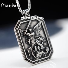 Collar Colgante Medallón Medalla San Miguel Cristiano Católico Mendel Para Hombres