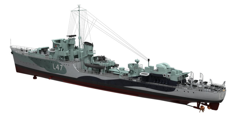 Maquette bateau Hunt type III 1/350 Larsenal 350 19 impression 3D résine