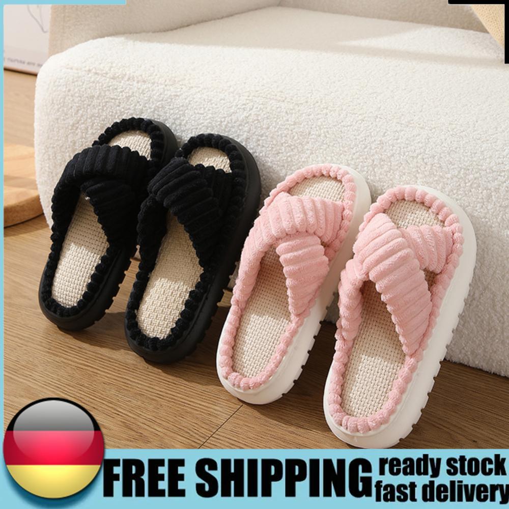 APL Pantofole donna calde morbide peluche fascia incrociata ciabatte antiscivolo forniture per la casa