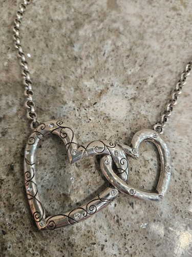 Brighton Double Heart Scrolled Lobster Claw Necklace - Picture 3 of 6