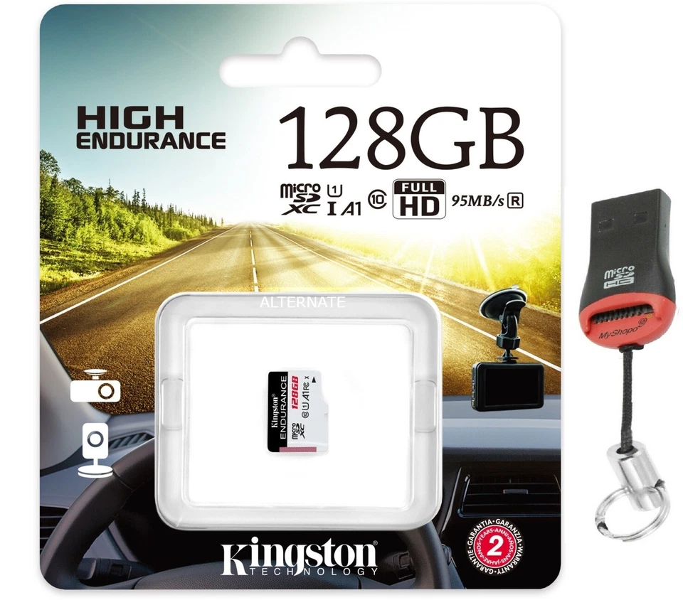 Kingston High Endurance Memory Card MicroSD + Card Reader 32GB - 128GB - Image 3 of 3