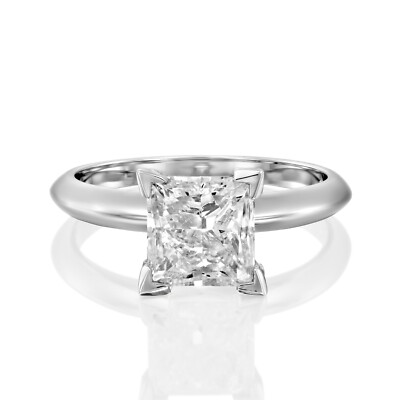 0.50 ct Brilliant Princess Cut unique Fine jewelry Lab Created White Sapphi Genuine 0.50ct Diamond Princess Round Brilliant Cut 14k White Gold Ring 3mm  Band | eBay