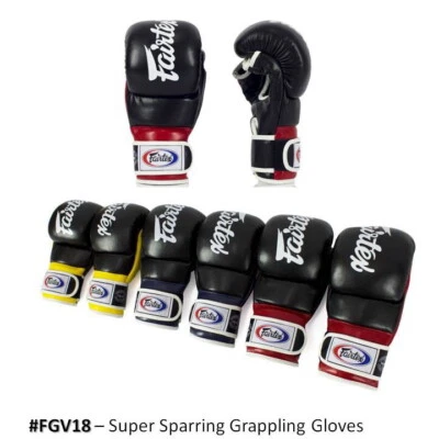 FAIRTEX FGV18 HYBRID SUPER SPARRING GRAPPLING GLOVES COMBAT MMA BOXING K1 FIGHT