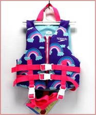 Speedo CHILD Aquaprene FLOTATION Device Vest Jacket Swim 30-50 lbs Purple Pink