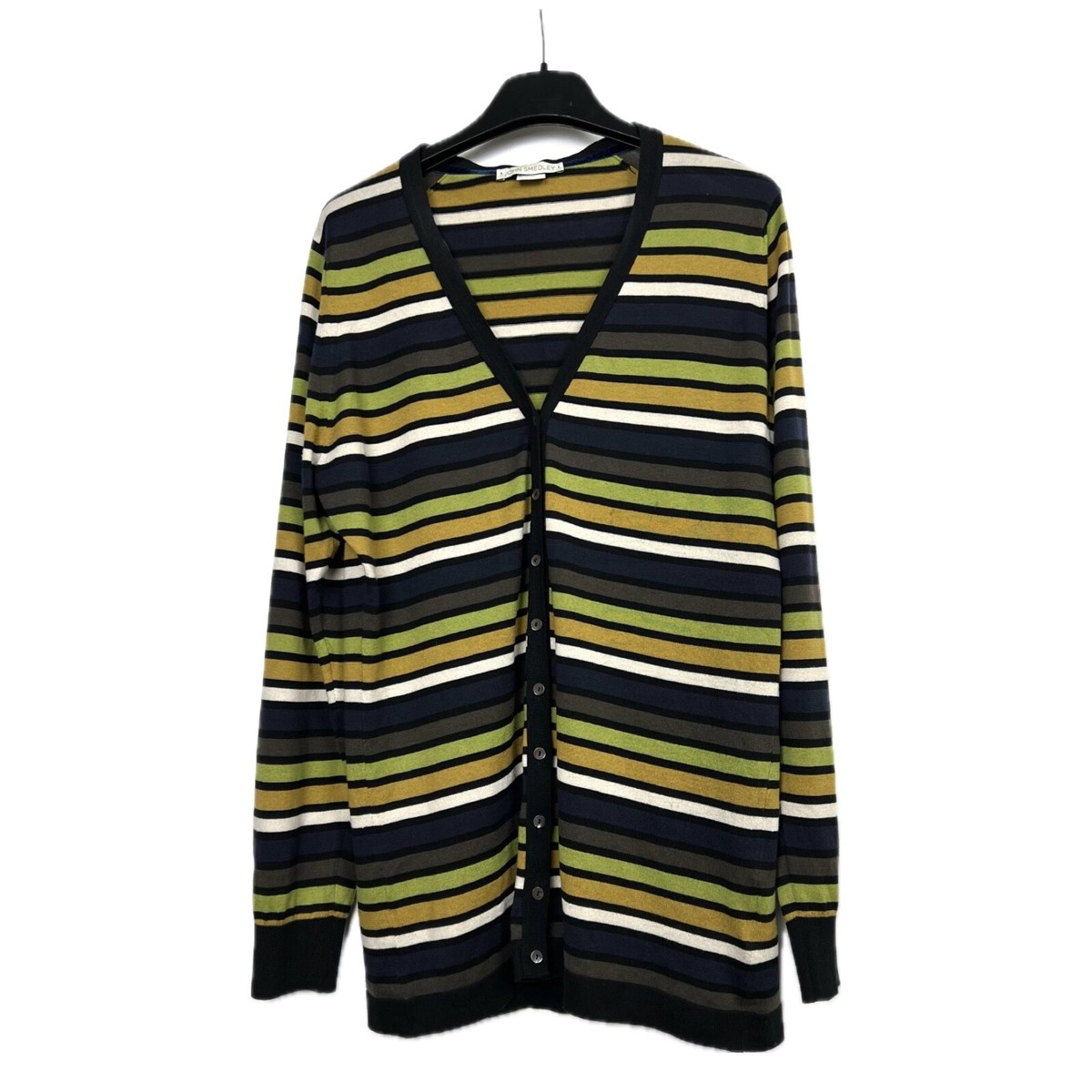 John Smedley Sea Island Striped Cardigan V-Neck Cotton Womens L | eBay